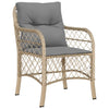 spisebordssæt til haven 7 dele med hynder polyrattan beige