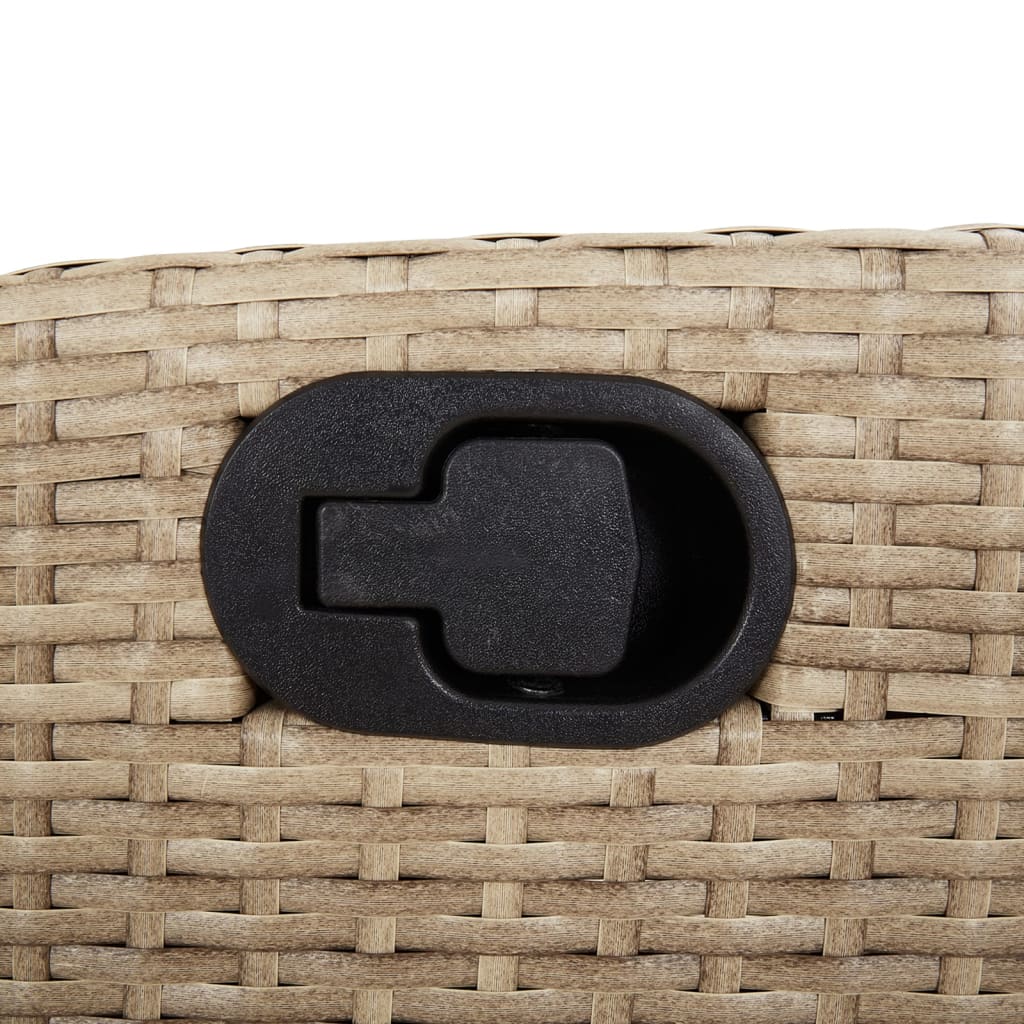 spisebordssæt til haven 3 dele med hynder polyrattan beige