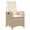 spisebordssæt til haven 3 dele med hynder polyrattan beige