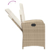 spisebordssæt til haven 3 dele med hynder polyrattan beige