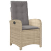 spisebordssæt til haven 5 dele med hynder polyrattan beige