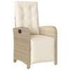 spisebordssæt til haven 5 dele med hynder polyrattan beige