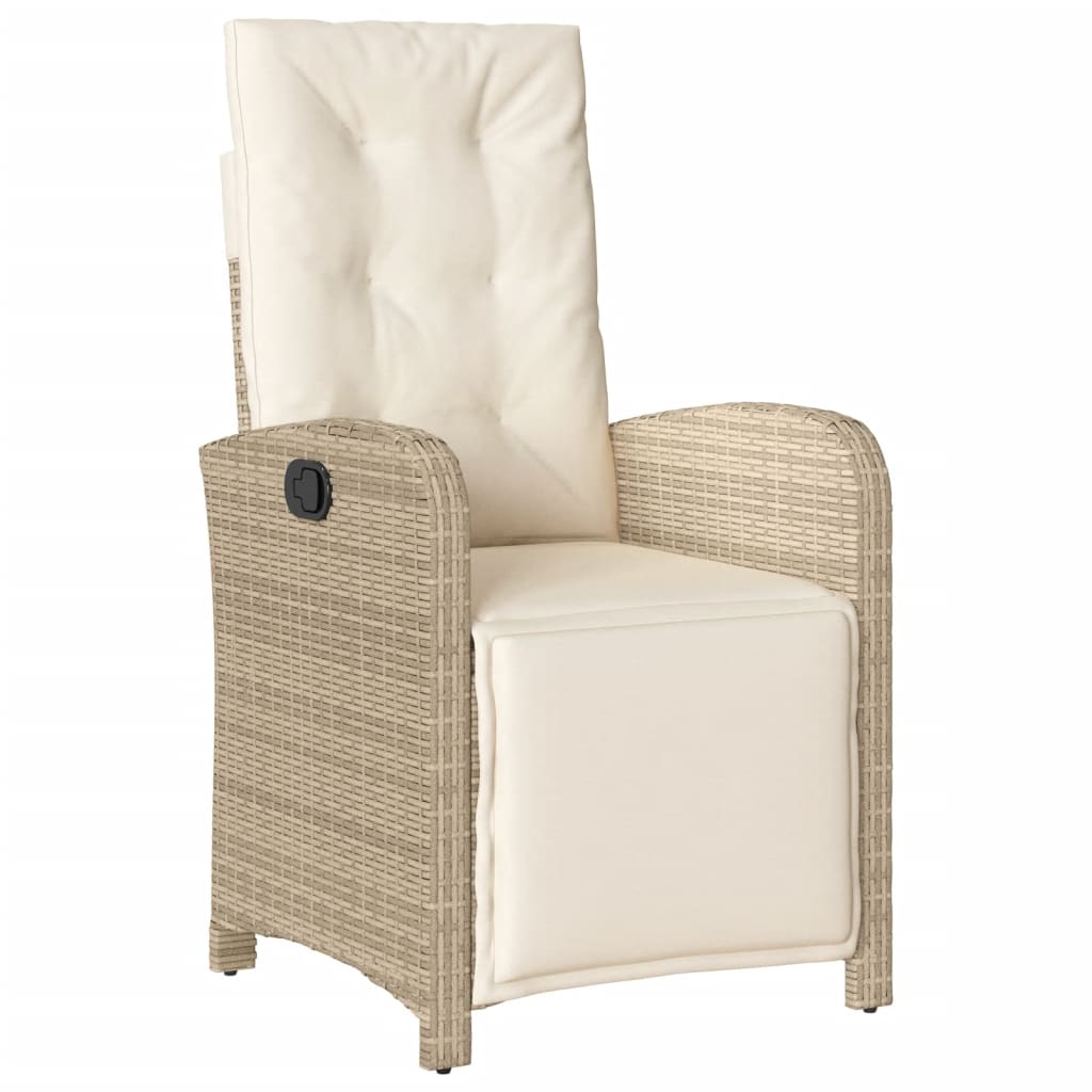 spisebordssæt til haven 7 dele med hynder polyrattan beige