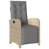 spisebordssæt til haven 5 dele med hynder polyrattan beige