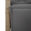 spisebordssæt til haven 5 dele med hynder polyrattan beige