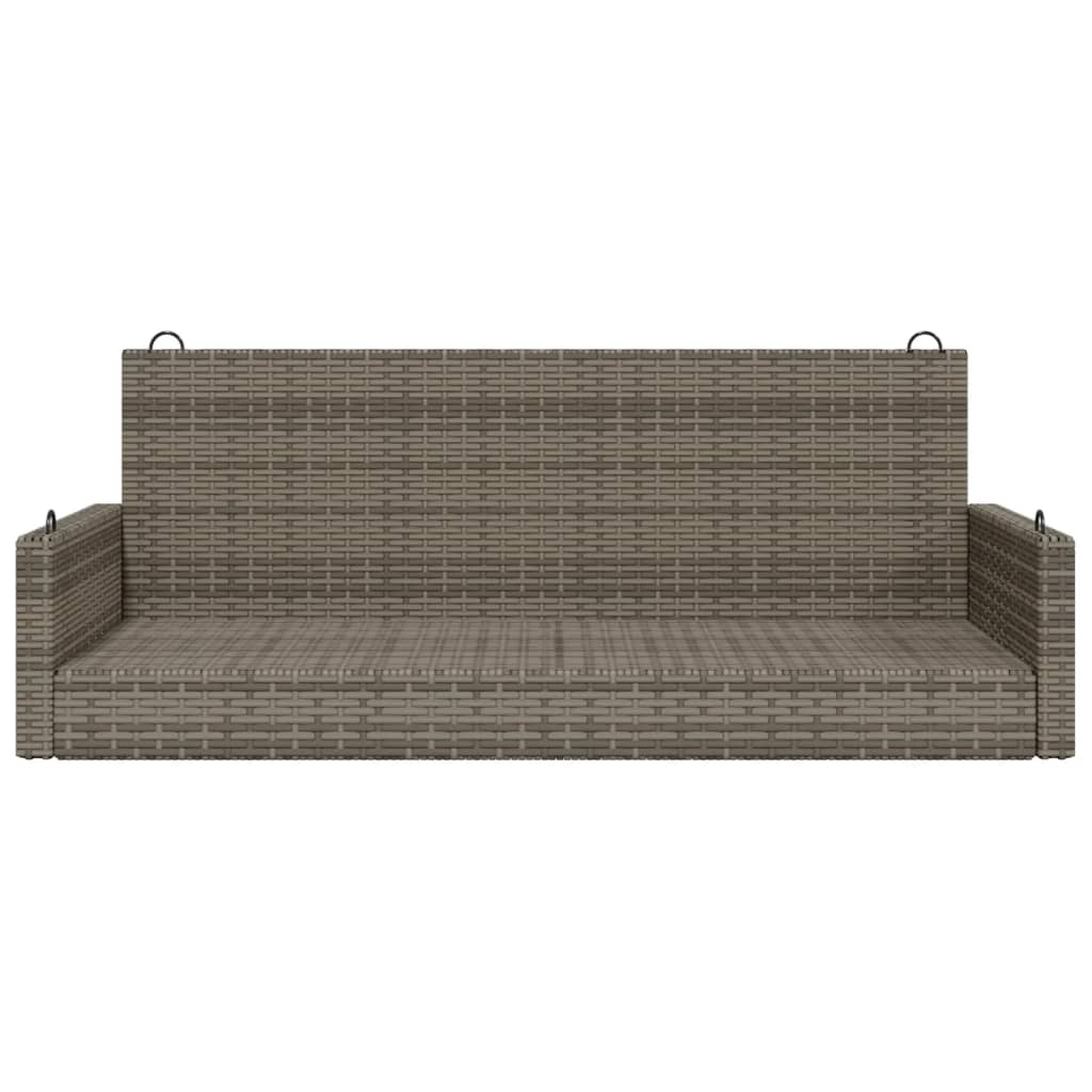 gyngebænk 119x56x48 cm polyrattan grå
