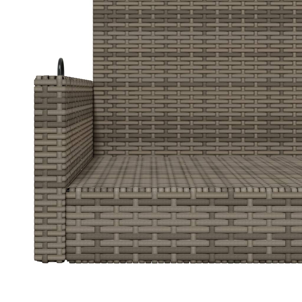 gyngebænk 119x56x48 cm polyrattan grå