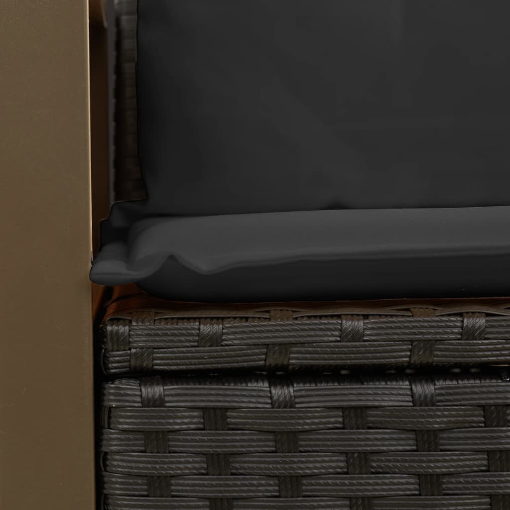 2-personers havesofa med hynder polyrattan sort