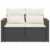 2-personers havesofa med hynder polyrattan sort