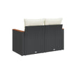 2-personers havesofa med hynder polyrattan sort
