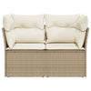 2-personers havesofa med hynder polyrattan beige
