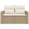 2-personers havesofa med hynder polyrattan beige