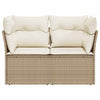 2-personers havesofa med hynder polyrattan beige