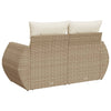 2-personers havesofa med hynder polyrattan beige