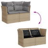 2-personers havesofa med hynder polyrattan beige