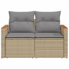 2-personers havesofa med hynder polyrattan beige
