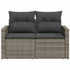 2-personers havesofa med hynder polyrattan grå