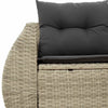 2-personers havesofa med hynder polyrattan lysegrå