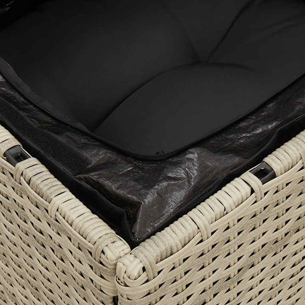 2-personers havesofa med hynder polyrattan lysegrå