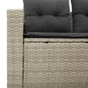 2-personers havesofa med hynder polyrattan lysegrå