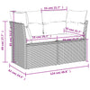 2-personers havesofa med hynder polyrattan brun