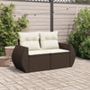 2-personers havesofa med hynder polyrattan brun