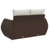2-personers havesofa med hynder polyrattan brun