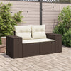 2-personers havesofa med hynder polyrattan brun