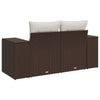 2-personers havesofa med hynder polyrattan brun