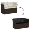 2-personers havesofa med hynder polyrattan brun