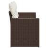 2-personers havesofa med hynder polyrattan brun