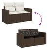2-personers havesofa med hynder polyrattan brun