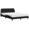 Seng med madras 140x190 cm stof sort