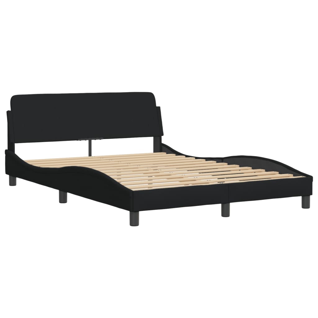 Seng med madras 140x190 cm stof sort