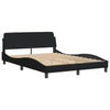 Seng med madras 140x190 cm stof sort