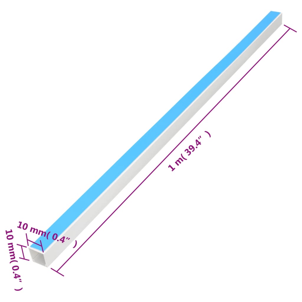 selvklæbende kabelkanal 10x10 mm 10 m PVC