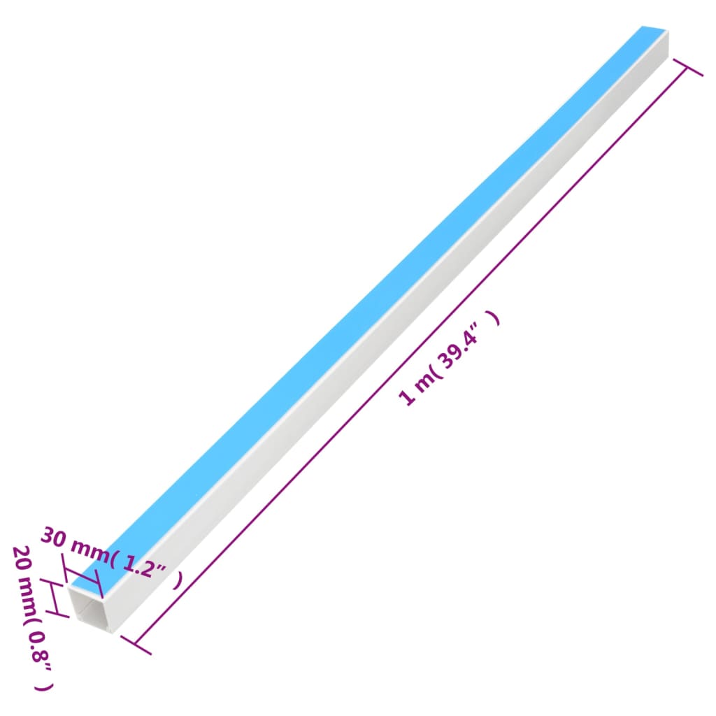 selvklæbende kabelkanal 30x20 mm 10 m PVC
