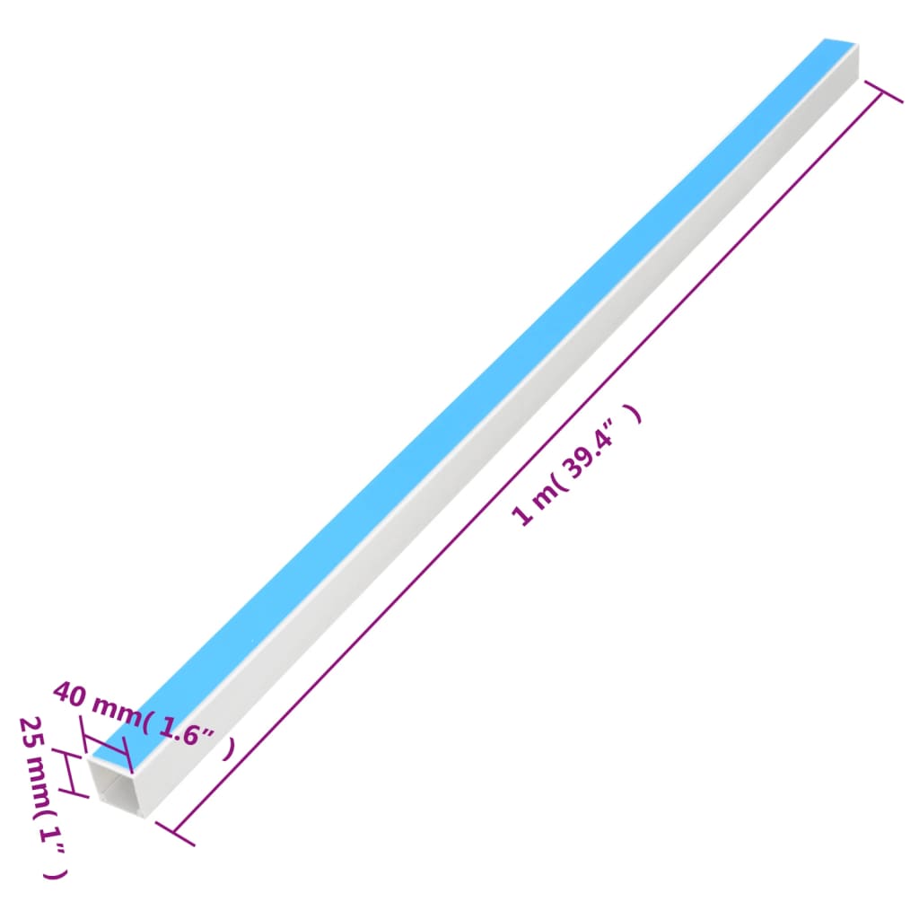 selvklæbende kabelkanal 40x25 mm 10 mm PVC