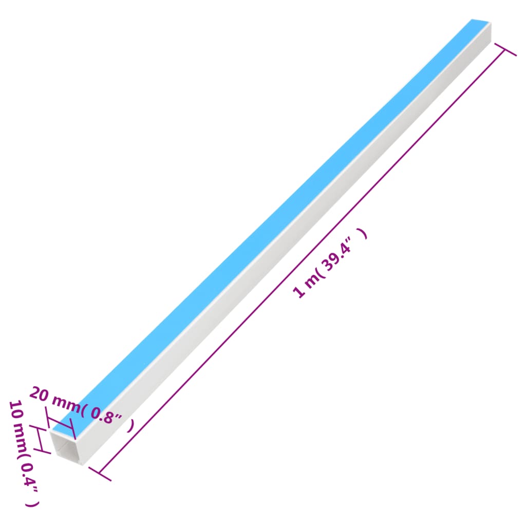 selvklæbende kabelkanal 20x10 mm 30 mm PVC