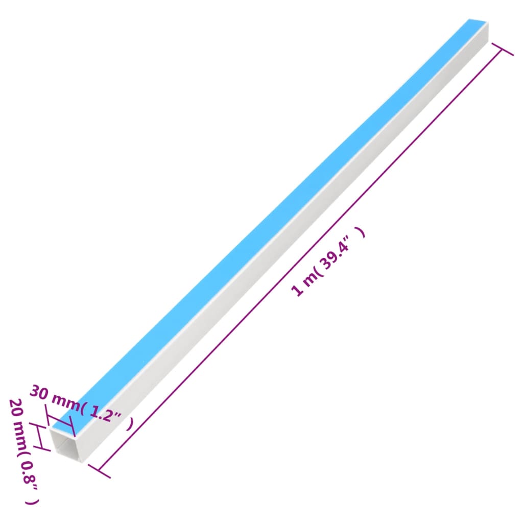 selvklæbende kabelkanal 30x20 mm 30 m PVC