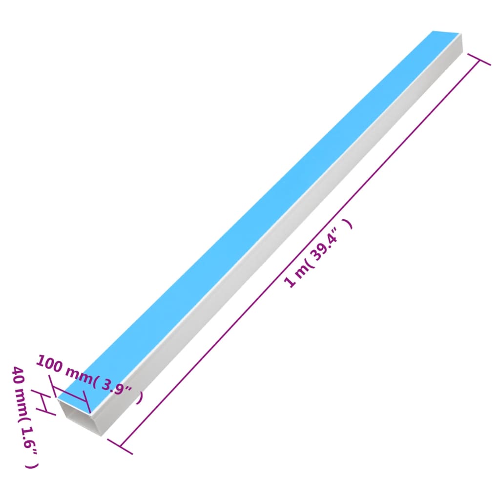 selvklæbende kabelkanal 100x40 mm 30 m PVC