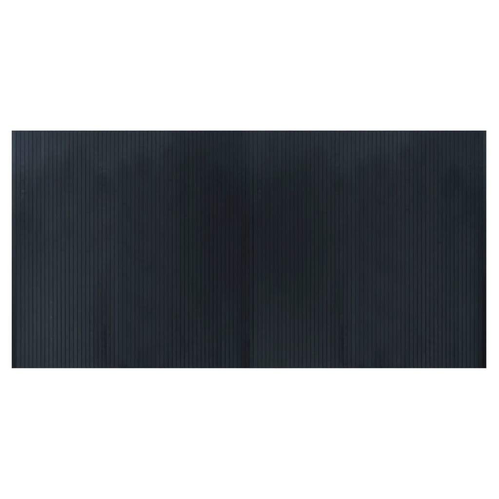 gulvtæppe 100x200 cm rektangulær bambus grå