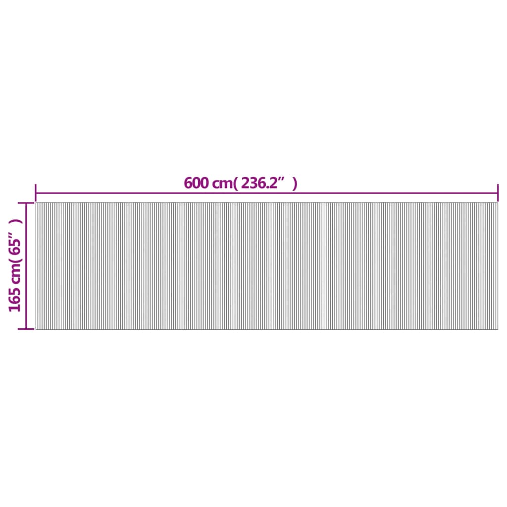 rumdeler 165x600 cm bambus grå