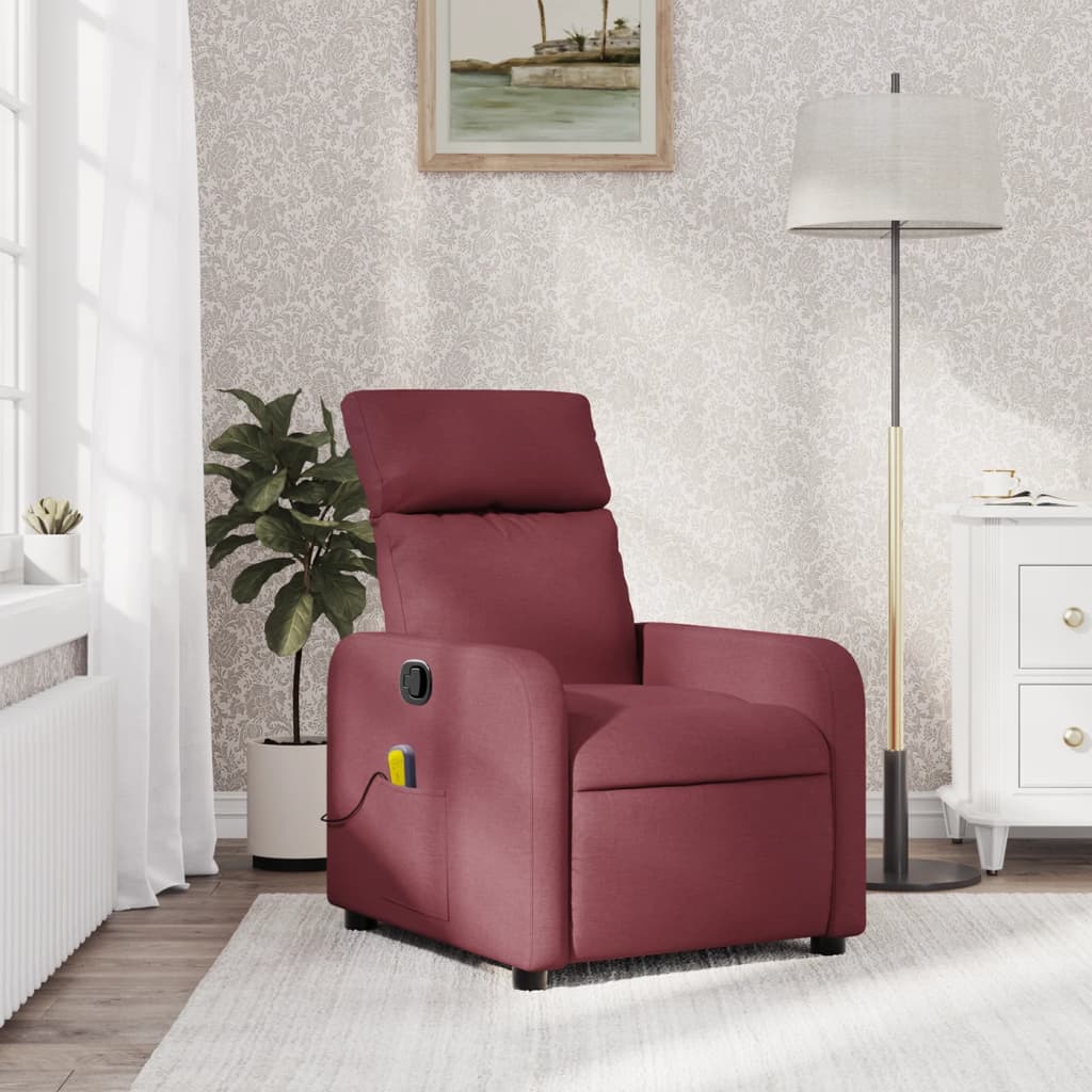 massagestol stof vinrød