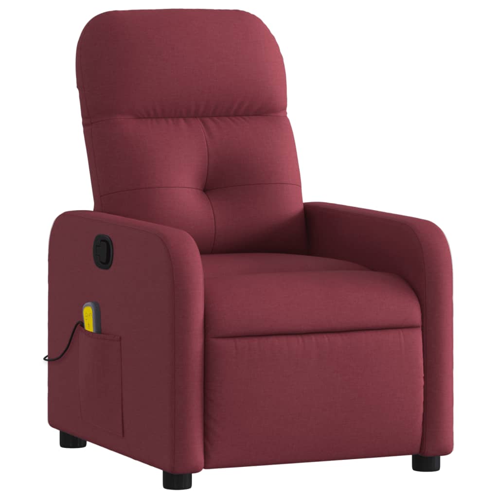 massagestol stof vinrød