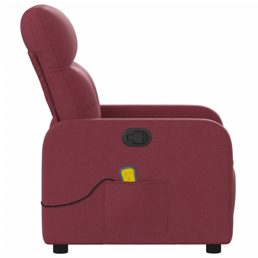 massagestol stof vinrød