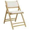 foldbare bistrostole 2 stk. med cremefarvede hynder bambus