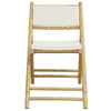 foldbare bistrostole 2 stk. med cremefarvede hynder bambus