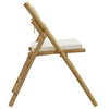 foldbare bistrostole 2 stk. med cremefarvede hynder bambus