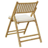 foldbare bistrostole 2 stk. med cremefarvede hynder bambus